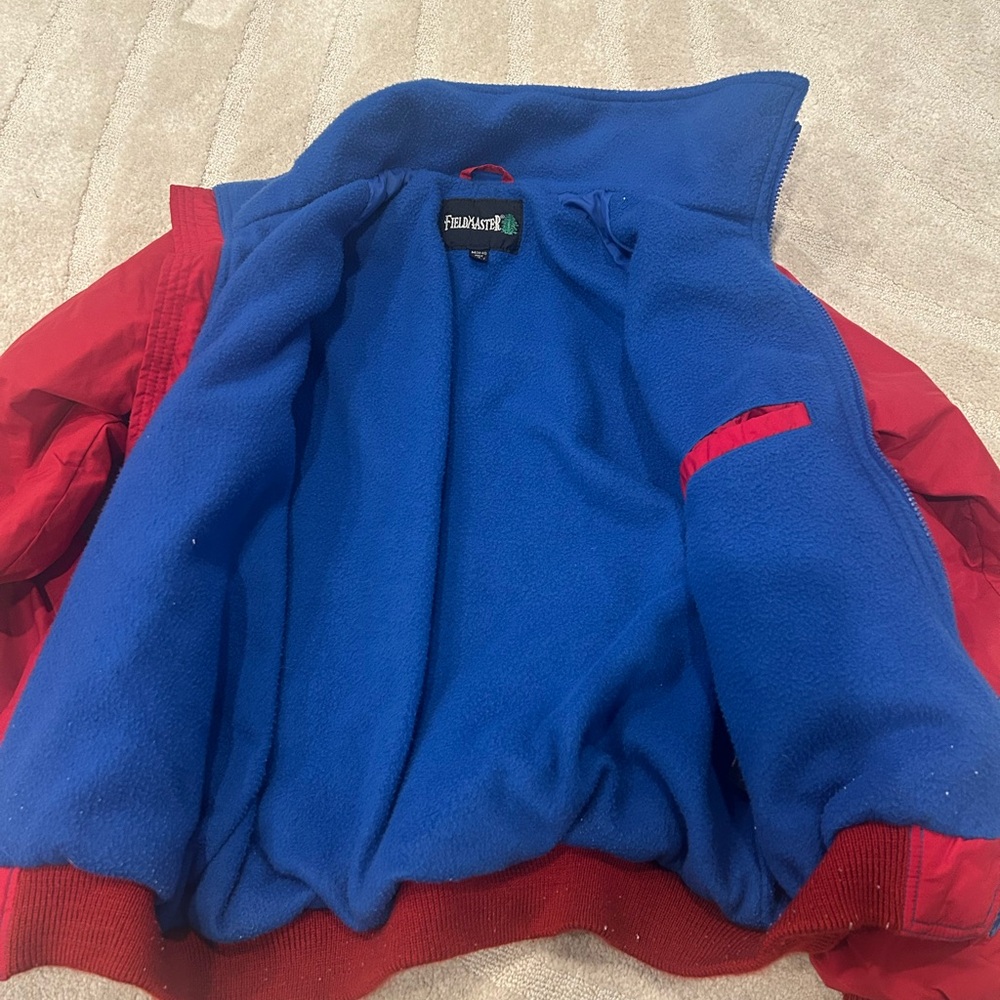 FieldMaster Jacket Mens Medium  Red Full Zip Long Sleeve 90s Vintage Winter Coat - Picture 6 of 6